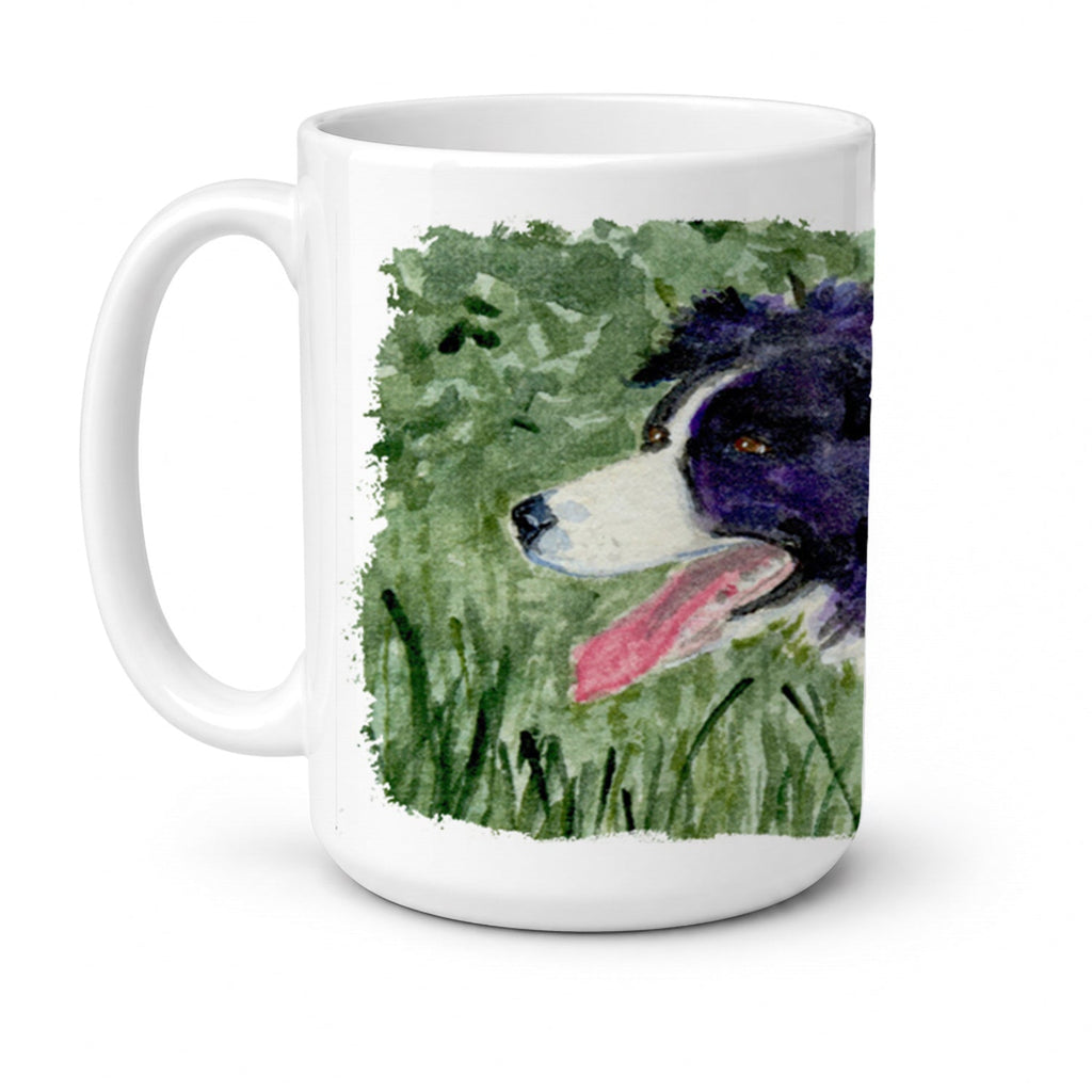 Border Collie Ceramic Coffee Mug 15 oz Decorative Large C Handle Mug Cup for Tea, Cocoa Hot Chocolate