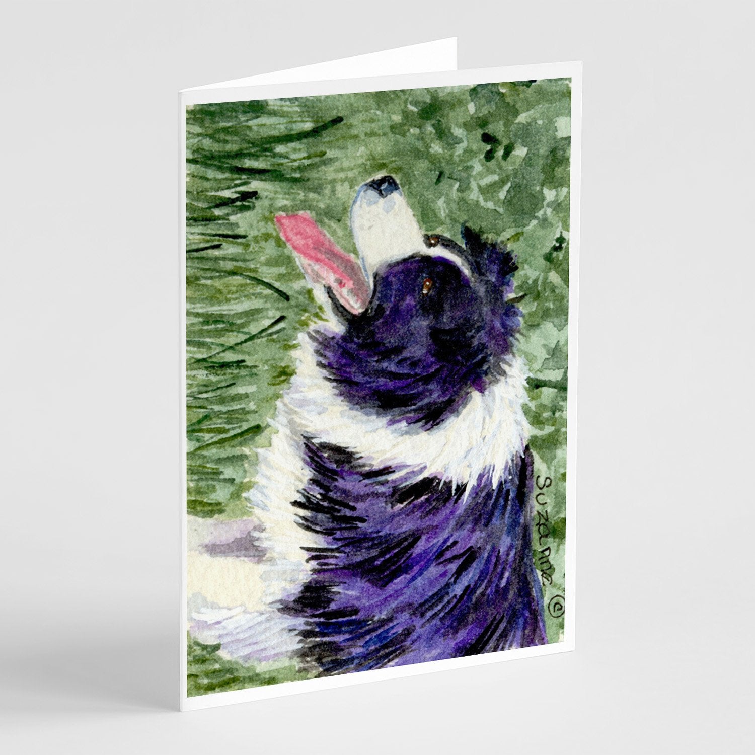 Border Collie Greeting Cards Pack of 8 Blank Cards with Envelopes Whimsical A7 Size 5x7