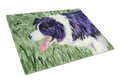 Border Collie Cutting Board Tempered Glass Kitchen Cutting Surface, Heat Resistant Chopping, Non-Slip Feet, Food Prep & Serving