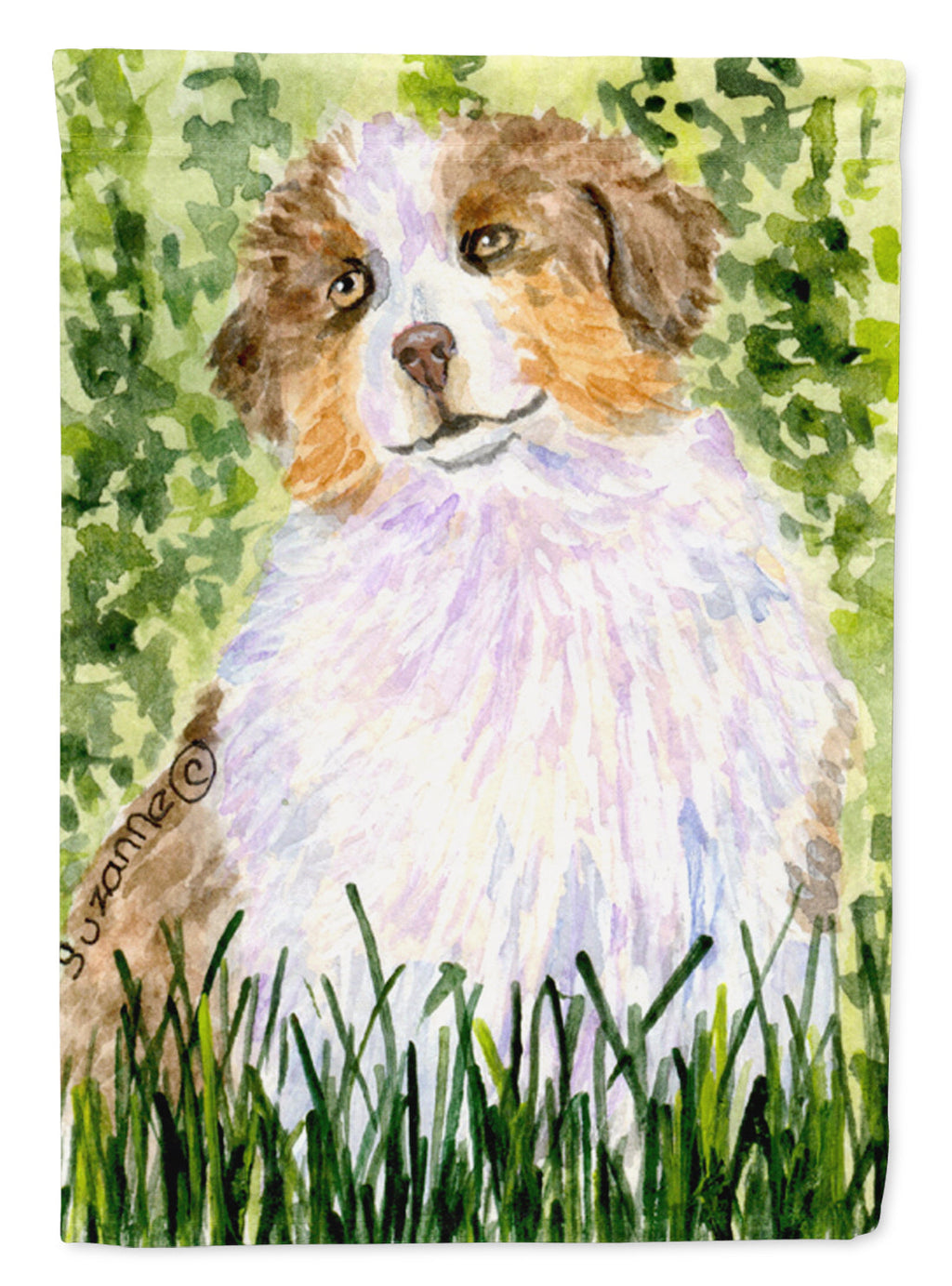 Australian Shepherd House Flag 28x40 Porch Sleeve Pole Decorative Outside Yard Banner Artwork Wall Hanging, Polyester