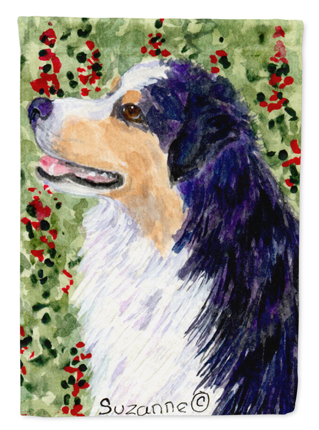 Australian Shepherd House Flag 28x40 Porch Sleeve Pole Decorative Outside Yard Banner Artwork Wall Hanging, Polyester
