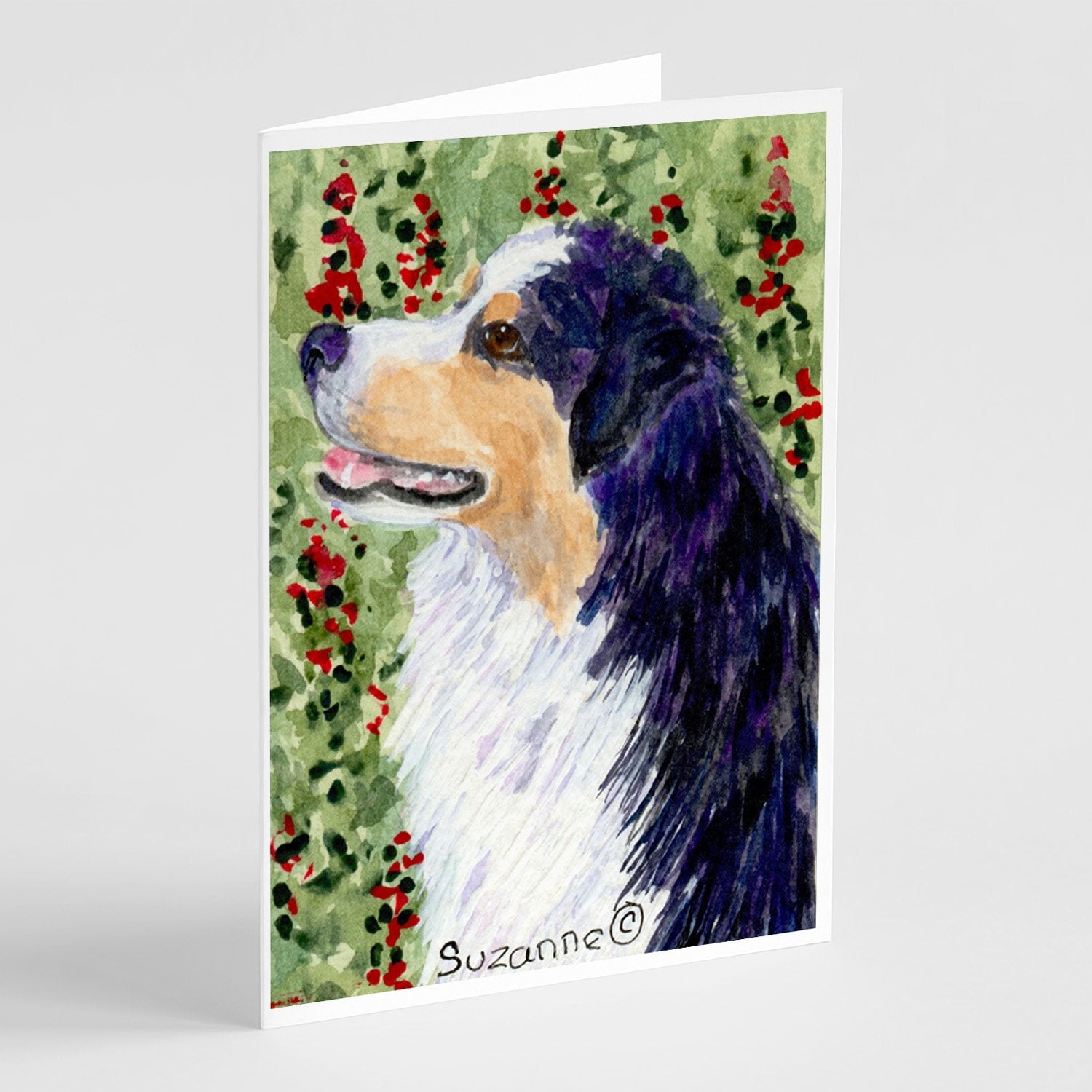 Australian Shepherd Greeting Cards Pack of 8 Blank Cards with Envelopes Whimsical A7 Size 5x7
