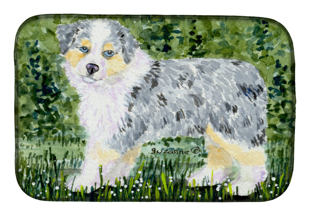 Australian Shepherd Dish Drying Mat Absorbent Dish Drying Mat Pad for Kitchen Counter Dish Drainer Mat for Countertop, 14 x 21", Multicolor