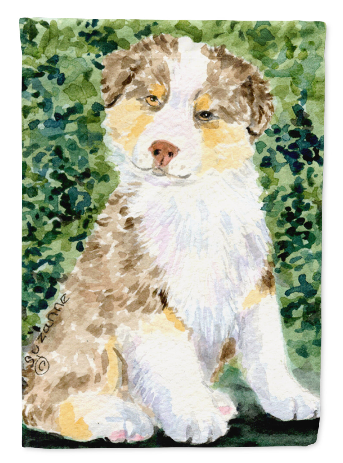 Australian Shepherd House Flag 28x40 Porch Sleeve Pole Decorative Outside Yard Banner Artwork Wall Hanging, Polyester