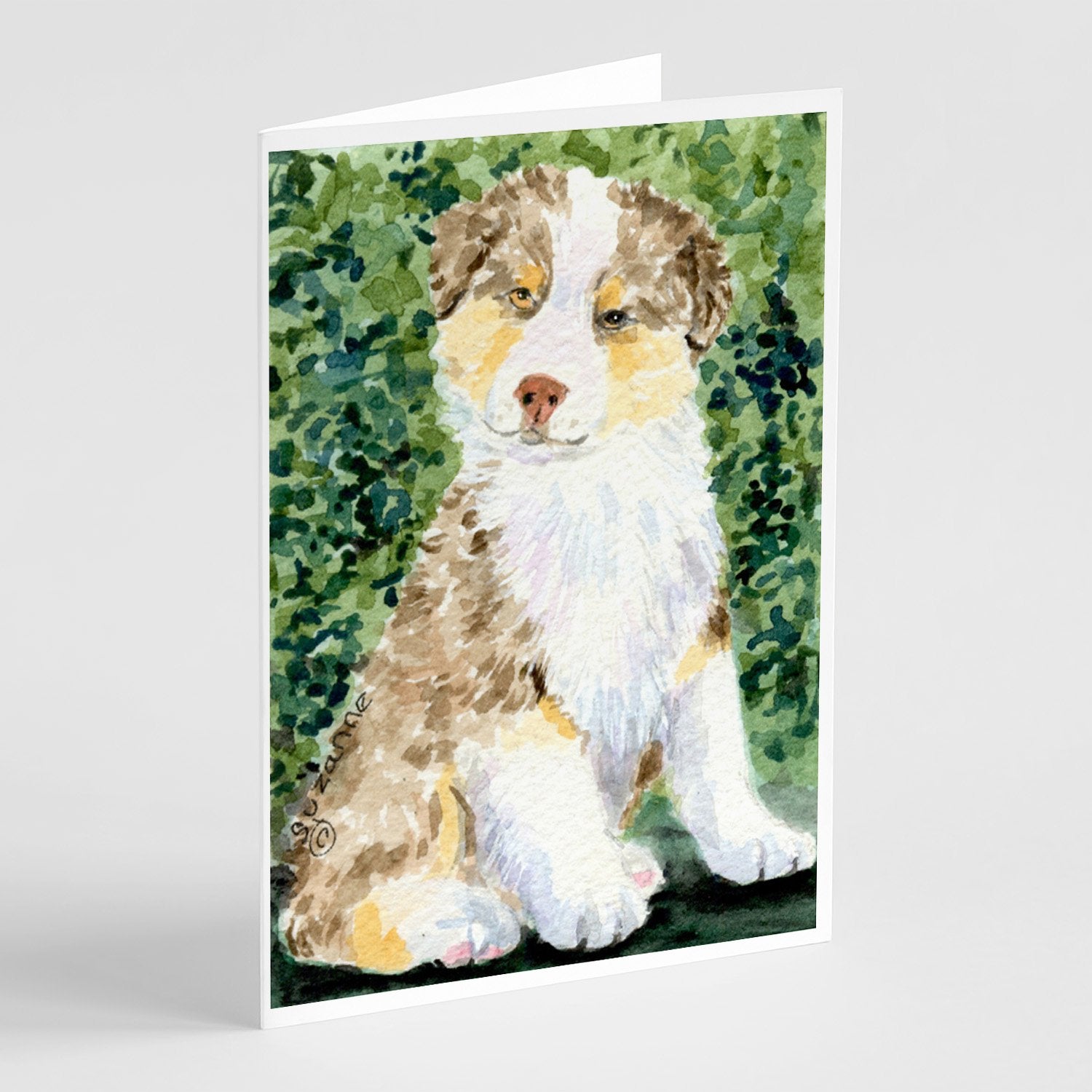 Australian Shepherd Greeting Cards Pack of 8 Blank Cards with Envelopes Whimsical A7 Size 5x7