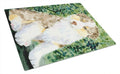 Australian Shepherd Cutting Board Tempered Glass Kitchen Cutting Surface, Heat Resistant Chopping, Non-Slip Feet, Food Prep & Serving