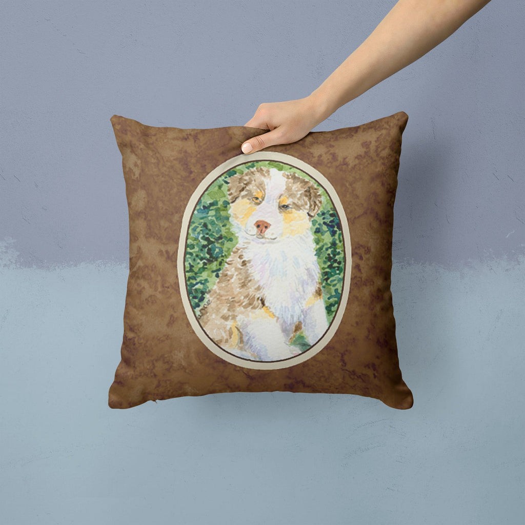 Australian Shepherd Decorative Throw Pillow 14x14 Indoor Outdoor Accent Cushion, Fabric Cover with Insert for Sofa, Bed, Porch & Living Room