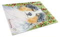 Australian Shepherd Cutting Board Tempered Glass Kitchen Cutting Surface, Heat Resistant Chopping, Non-Slip Feet, Food Prep & Serving