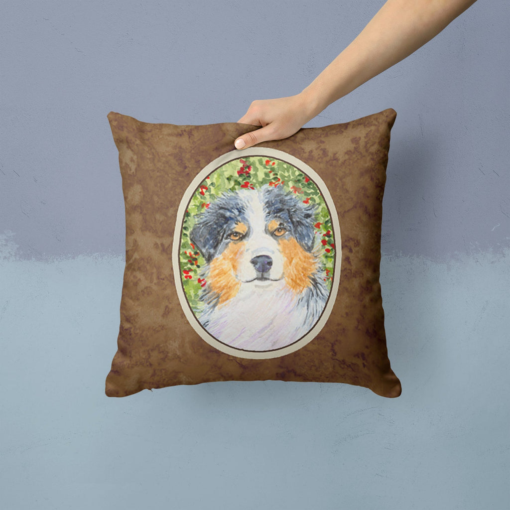 Australian Shepherd Decorative Throw Pillow 14x14 Indoor Outdoor Accent Cushion, Fabric Cover with Insert for Sofa, Bed, Porch & Living Room