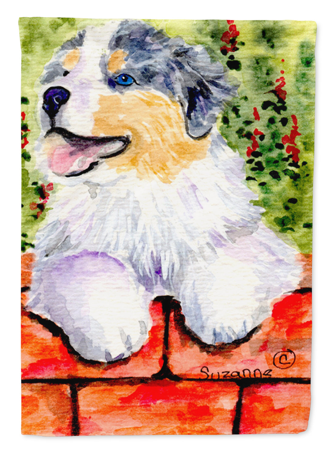 Australian Shepherd House Flag 28x40 Porch Sleeve Pole Decorative Outside Yard Banner Artwork Wall Hanging, Polyester