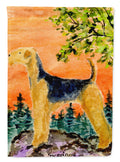 Airedale House Flag 28x40 Porch Sleeve Pole Decorative Outside Yard Banner Artwork Wall Hanging, Polyester