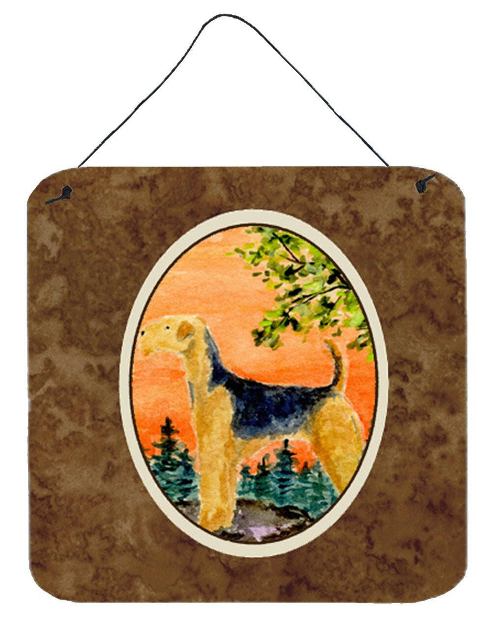Airedale Wall or Door Hanging Prints Aluminum Metal Sign Kitchen Wall Bar Bathroom Plaque Home Decor, 6x6, Multicolor