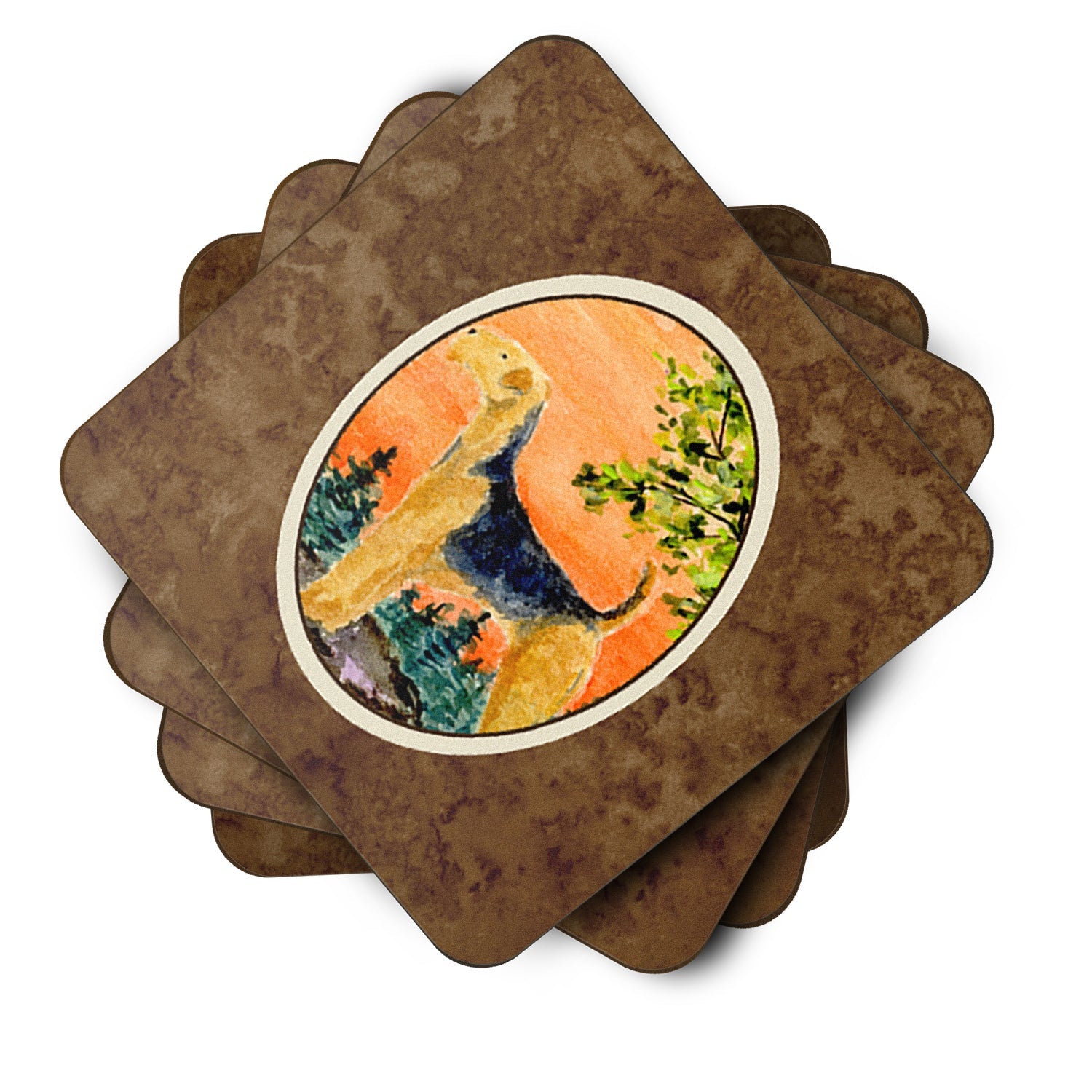 Airedale Foam Coasters Set of 4 Cup Coasters for Indoor Outdoor, Tabletop Protection, Anti Slip, Mouse pad Material