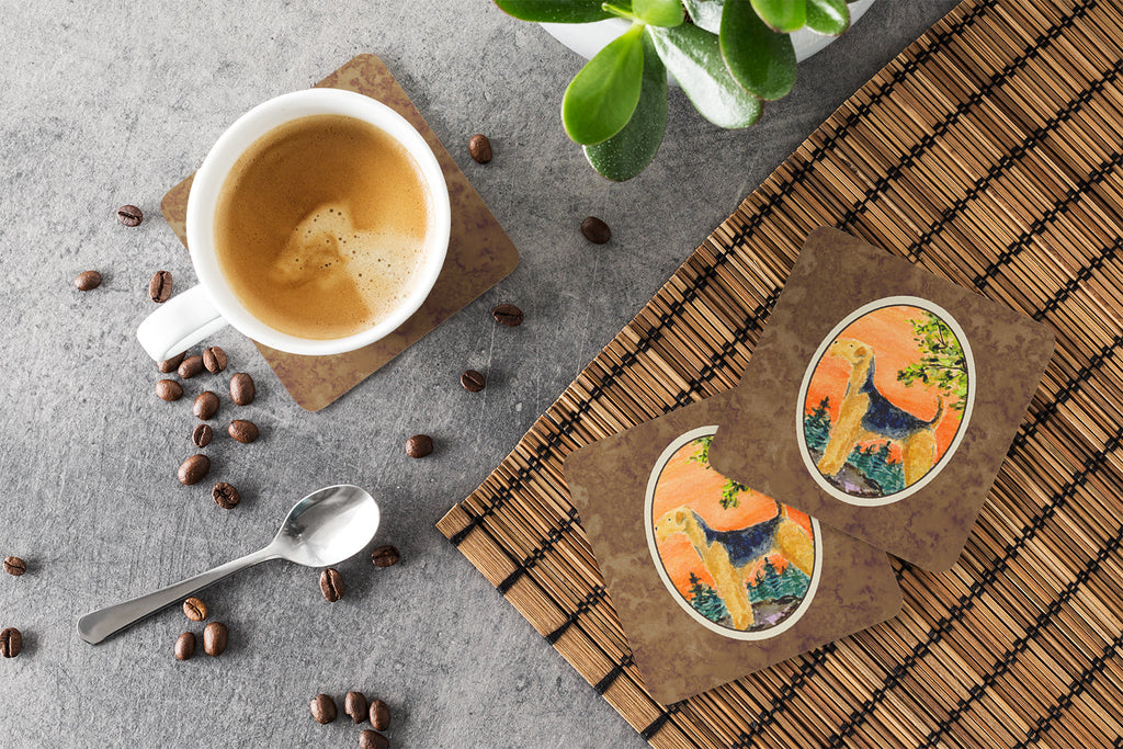 Airedale Foam Coasters Set of 4 Cup Coasters for Indoor Outdoor, Tabletop Protection, Anti Slip, Mouse pad Material