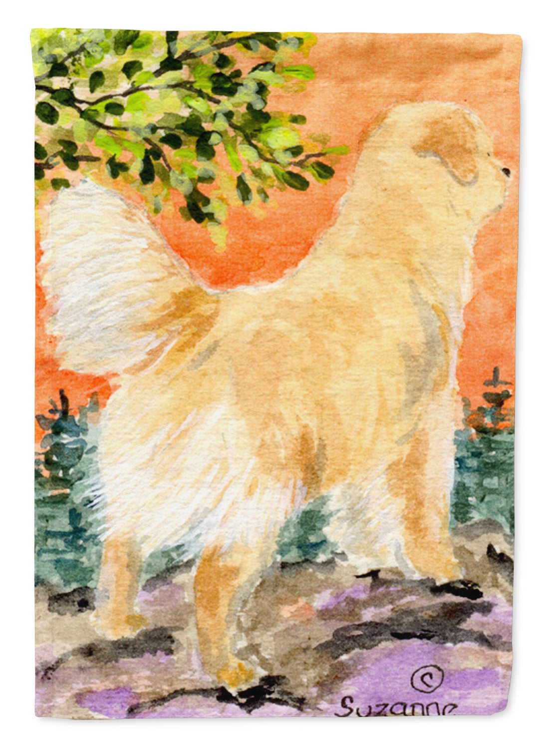 Golden Retriever House Flag 28x40 Porch Sleeve Pole Decorative Outside Yard Banner Artwork Wall Hanging, Polyester