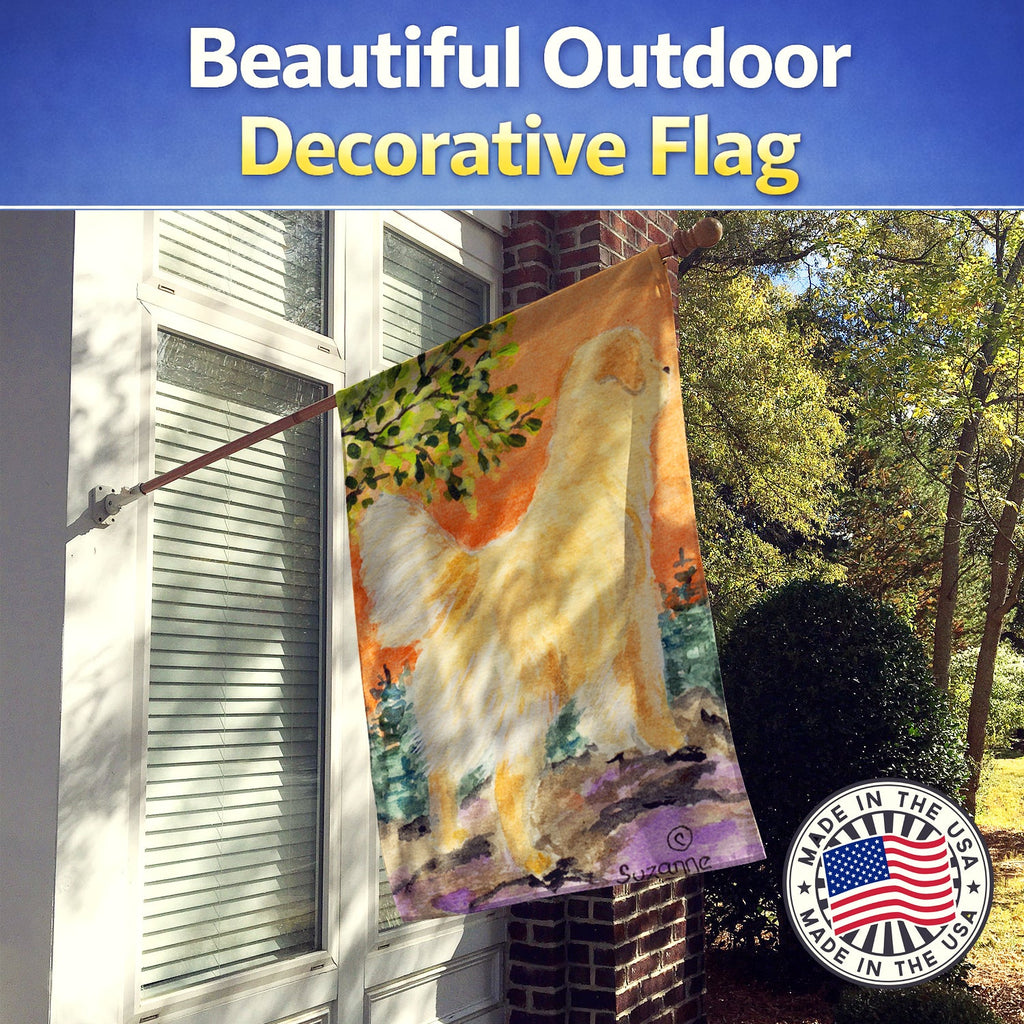 Golden Retriever House Flag 28x40 Porch Sleeve Pole Decorative Outside Yard Banner Artwork Wall Hanging, Polyester