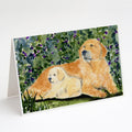 Golden Retriever Greeting Cards Pack of 8 Blank Cards with Envelopes Whimsical A7 Size 5x7