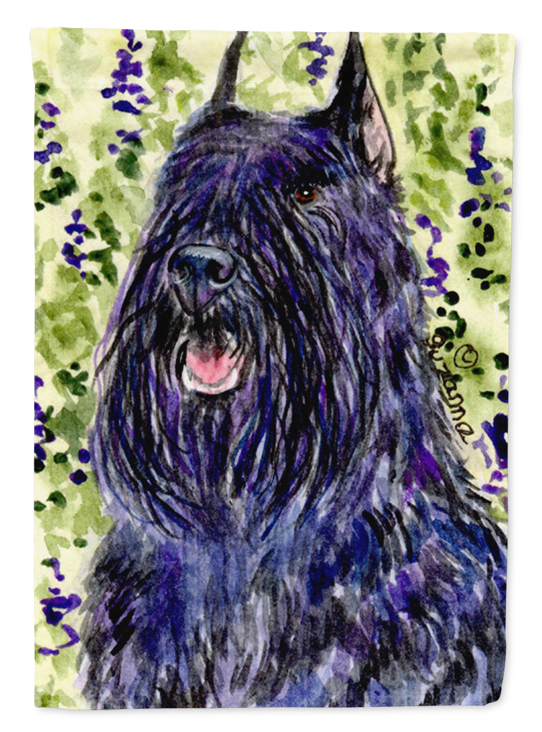 Bouvier des Flandres House Flag 28x40 Porch Sleeve Pole Decorative Outside Yard Banner Artwork Wall Hanging, Polyester
