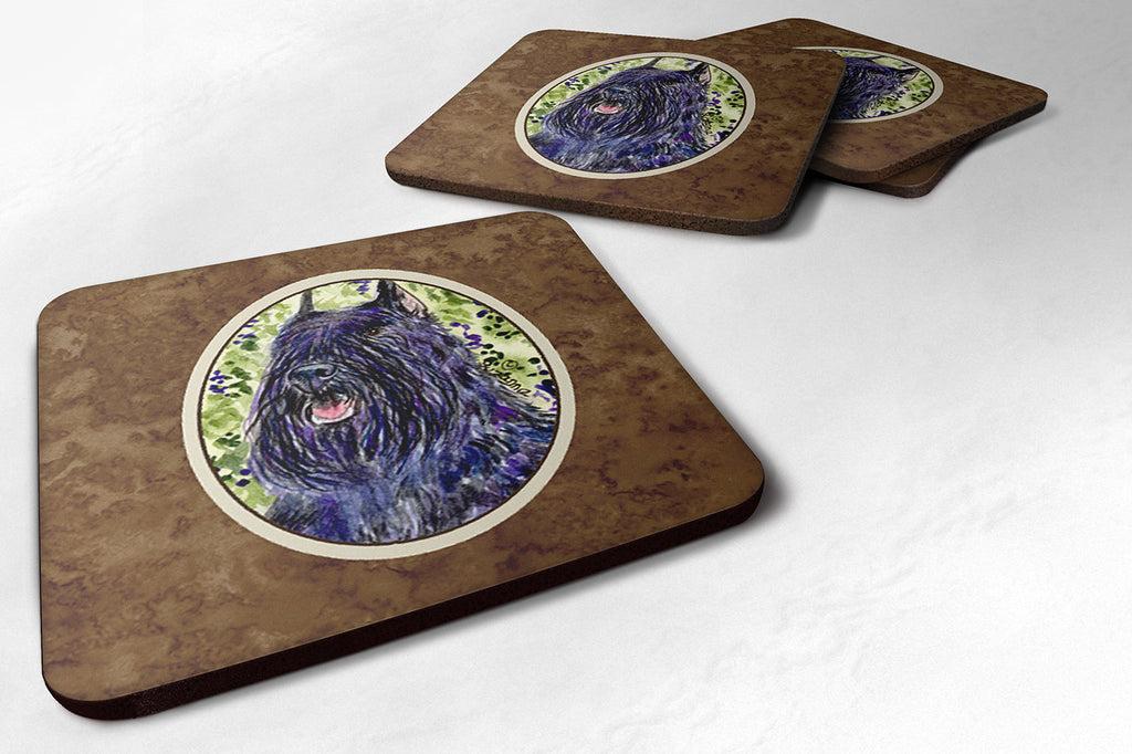 Bouvier des Flandres Foam Coasters Set of 4 Cup Coasters for Indoor Outdoor, Tabletop Protection, Anti Slip, Mouse pad Material