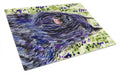 Bouvier des Flandres Cutting Board Tempered Glass Kitchen Cutting Surface, Heat Resistant Chopping, Non-Slip Feet, Food Prep & Serving