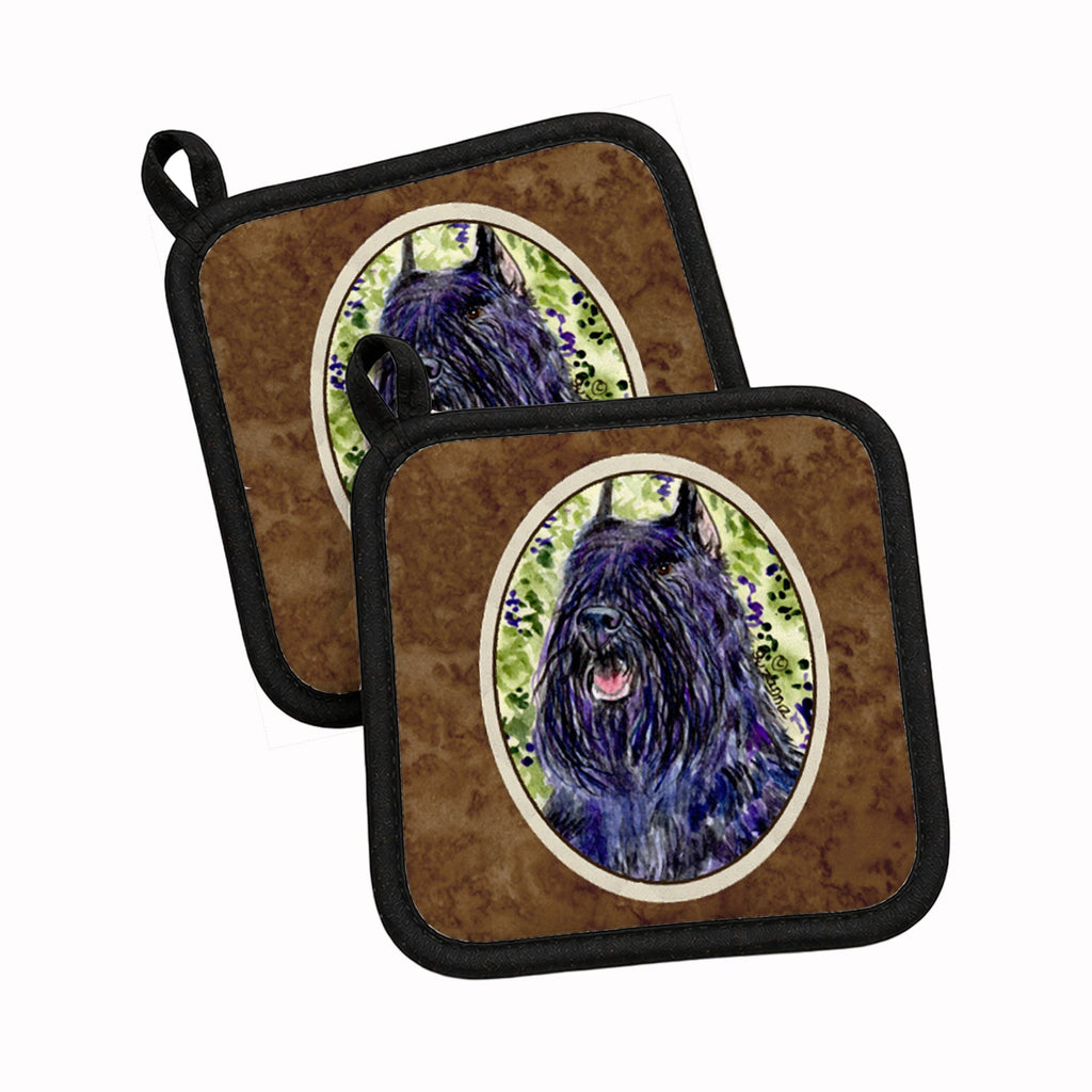Bouvier des Flandres Pot Holder Set of 2 Heat Resistant Quilted Hot Pads 7.5 x 7.5 Inch, Insulated Kitchen Trivets for Cooking & Baking