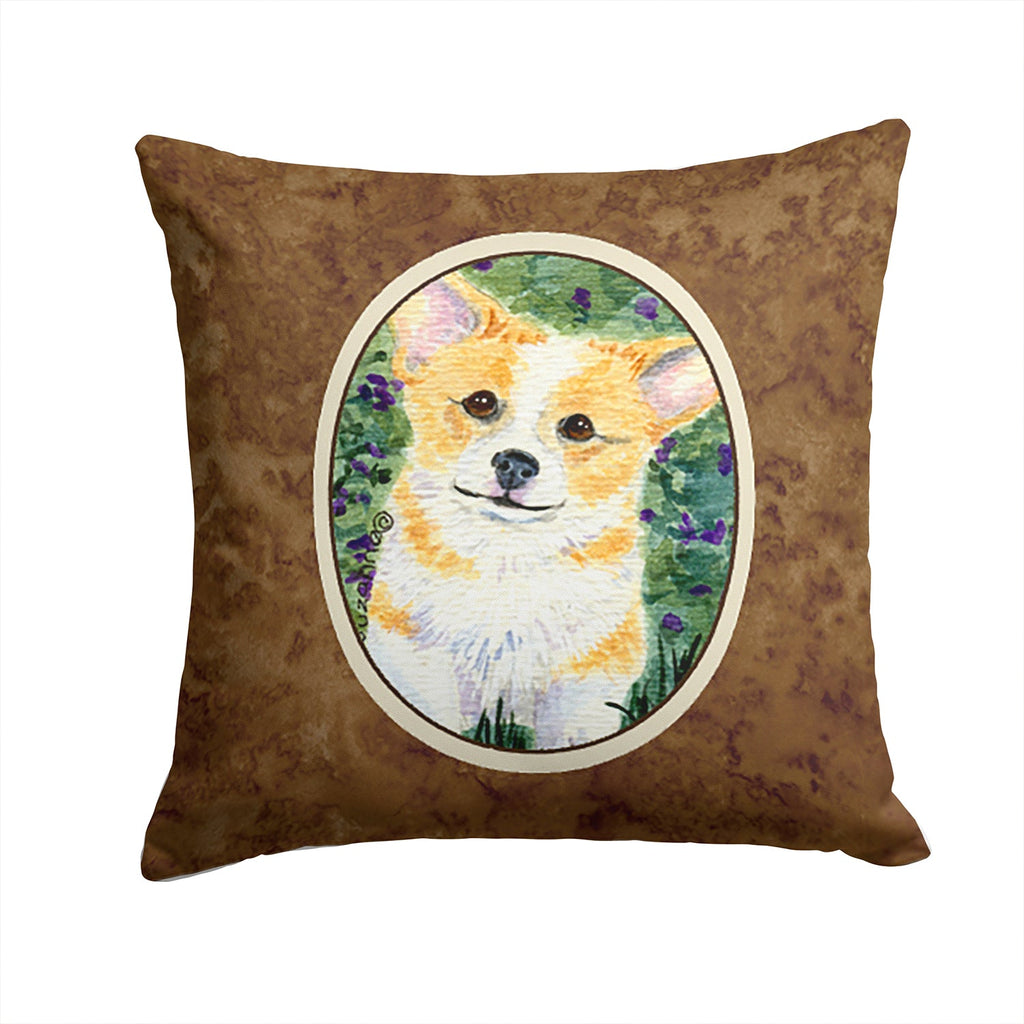 Corgi Decorative Throw Pillow 14x14 Indoor Outdoor Accent Cushion, Fabric Cover with Insert for Sofa, Bed, Porch & Living Room