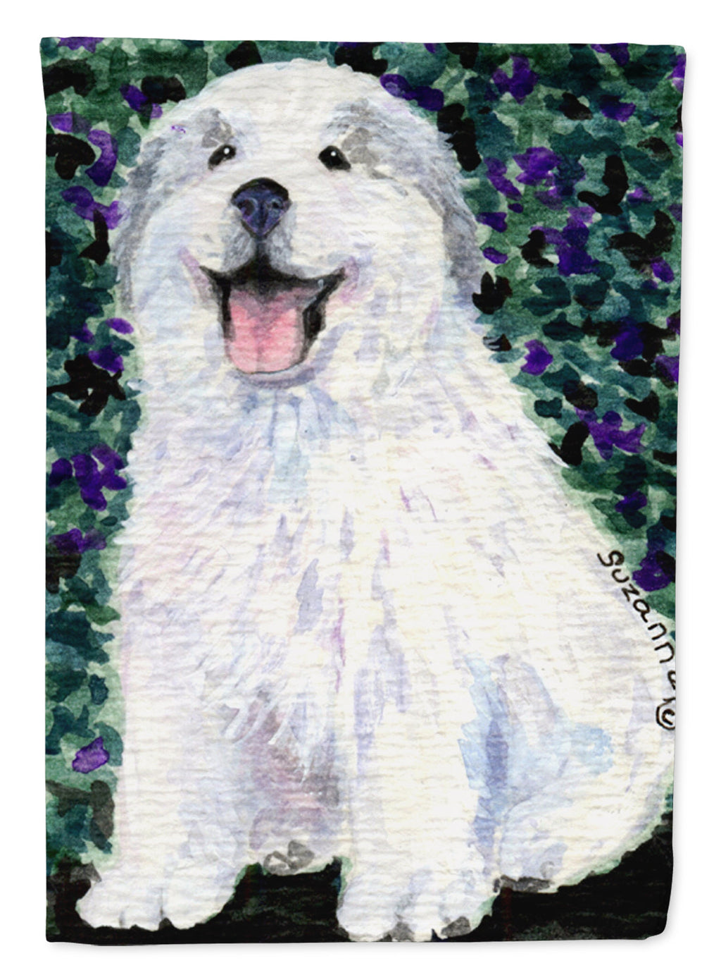 Great Pyrenees House Flag 28x40 Porch Sleeve Pole Decorative Outside Yard Banner Artwork Wall Hanging, Polyester