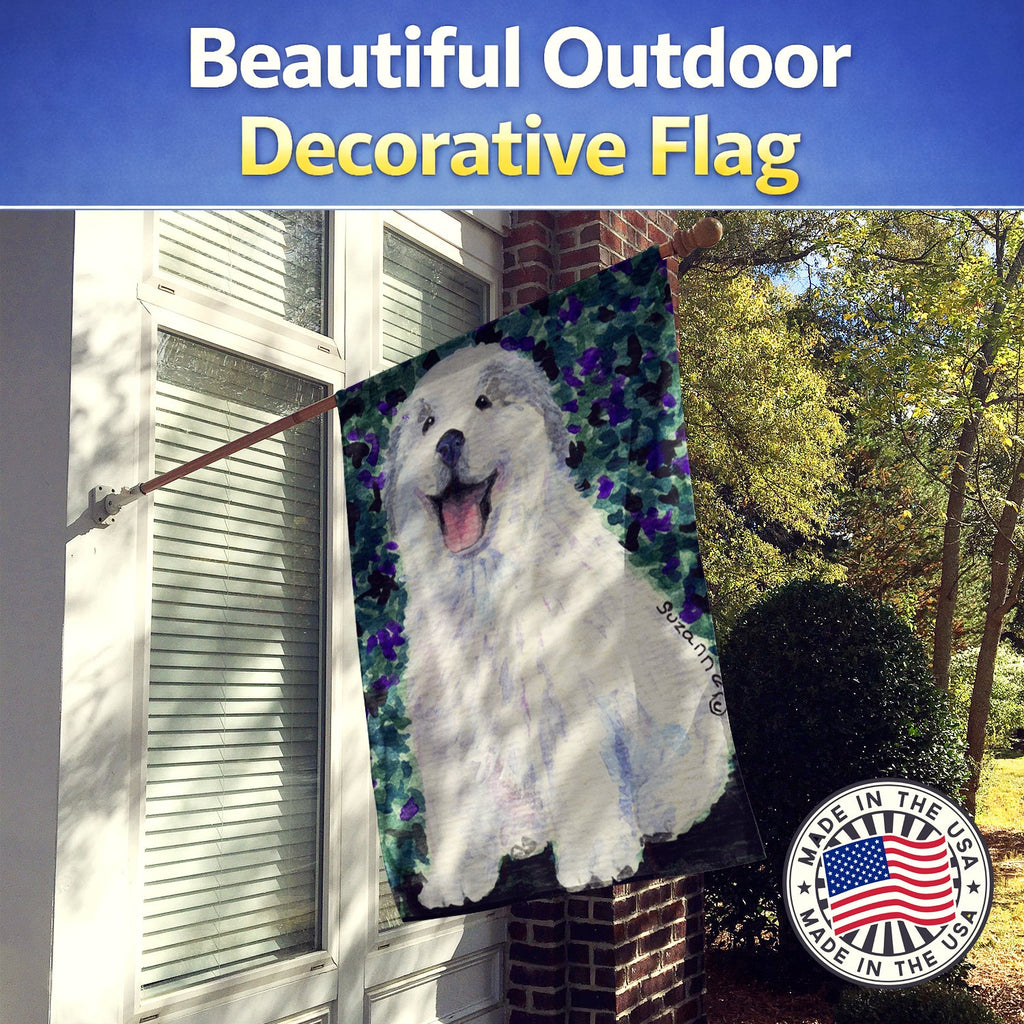 Great Pyrenees House Flag 28x40 Porch Sleeve Pole Decorative Outside Yard Banner Artwork Wall Hanging, Polyester