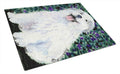 Great Pyrenees Cutting Board Tempered Glass Kitchen Cutting Surface, Heat Resistant Chopping, Non-Slip Feet, Food Prep & Serving