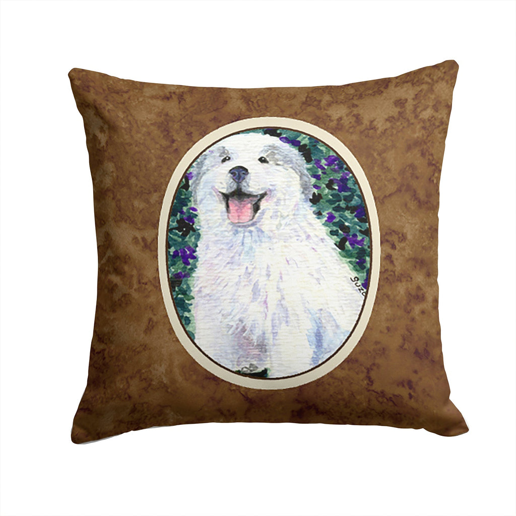 Great Pyrenees Decorative Throw Pillow 14x14 Indoor Outdoor Accent Cushion, Fabric Cover with Insert for Sofa, Bed, Porch & Living Room