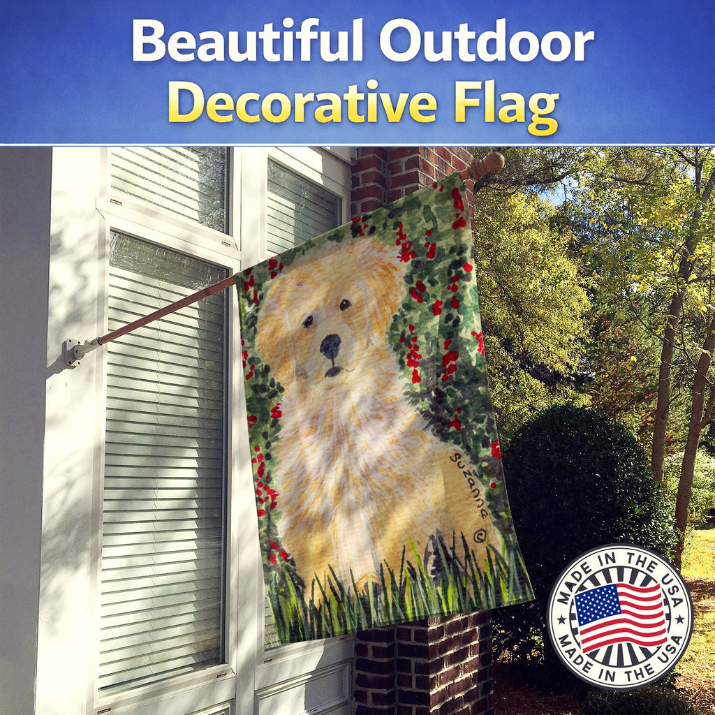 Golden Retriever House Flag 28x40 Porch Sleeve Pole Decorative Outside Yard Banner Artwork Wall Hanging, Polyester