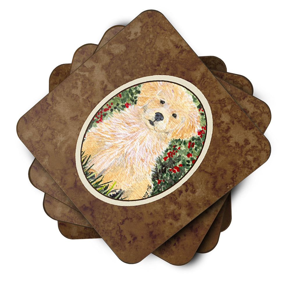 Golden Retriever Foam Coasters Set of 4 Cup Coasters for Indoor Outdoor, Tabletop Protection, Anti Slip, Mouse pad Material