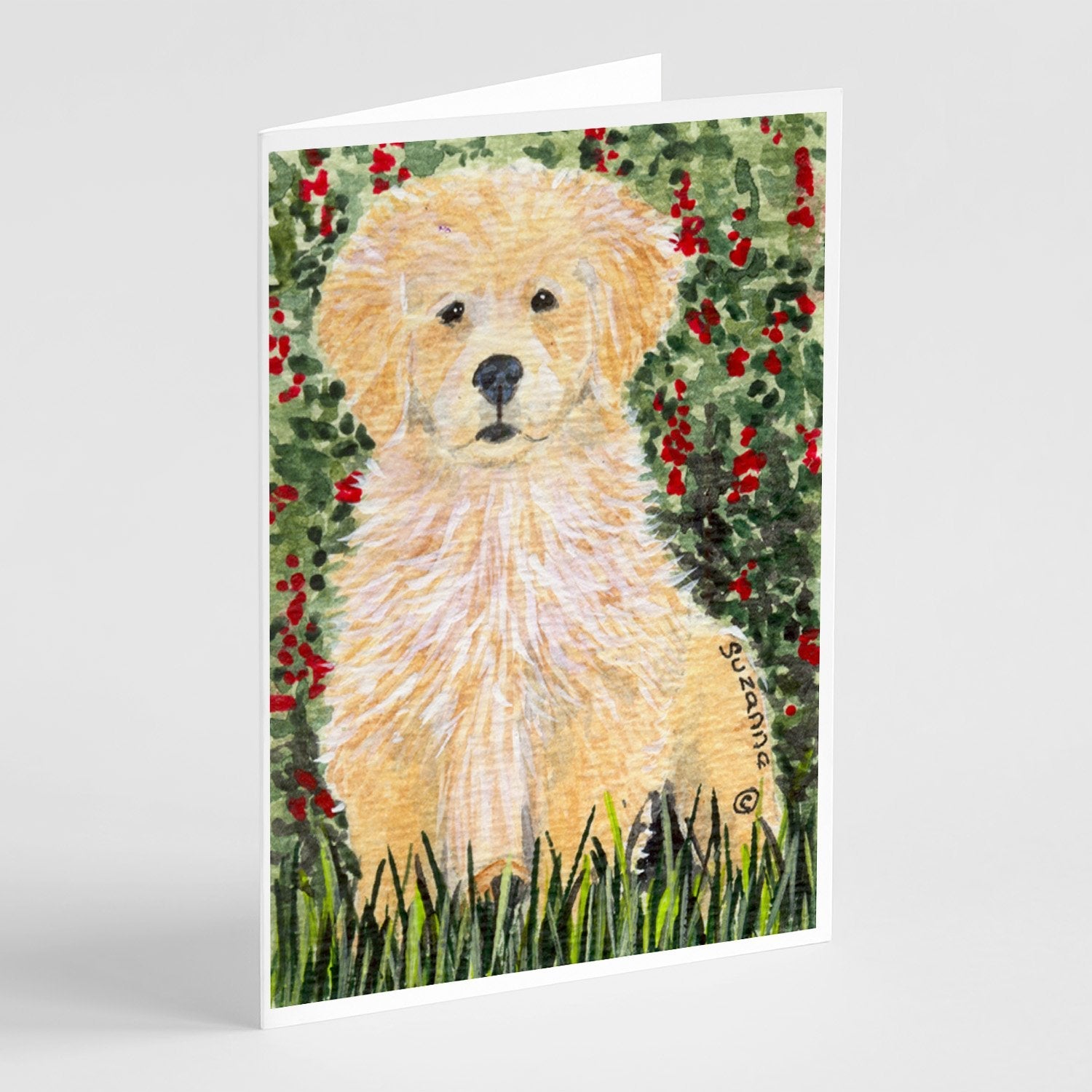 Golden Retriever Greeting Cards Pack of 8 Blank Cards with Envelopes Whimsical A7 Size 5x7