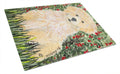 Golden Retriever Cutting Board Tempered Glass Kitchen Cutting Surface, Heat Resistant Chopping, Non-Slip Feet, Food Prep & Serving