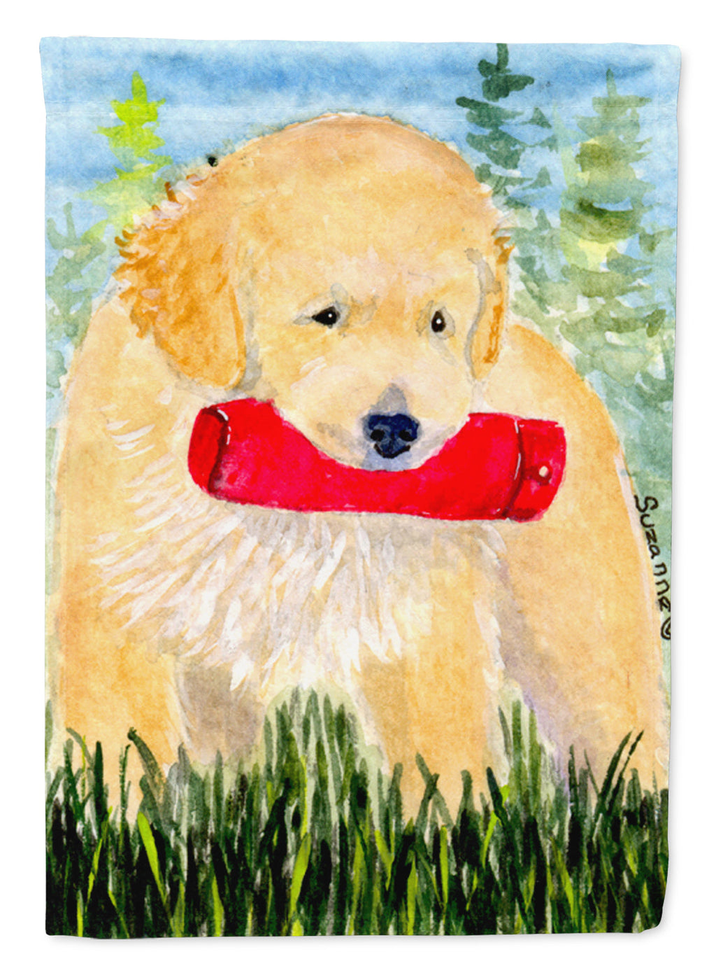 Golden Retriever House Flag 28x40 Porch Sleeve Pole Decorative Outside Yard Banner Artwork Wall Hanging, Polyester