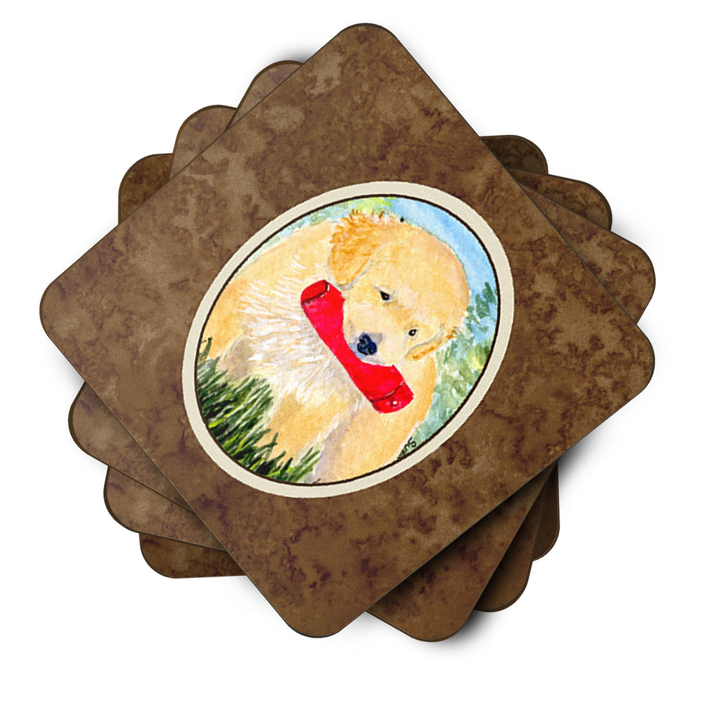 Golden Retriever Foam Coasters Set of 4 Cup Coasters for Indoor Outdoor, Tabletop Protection, Anti Slip, Mouse pad Material
