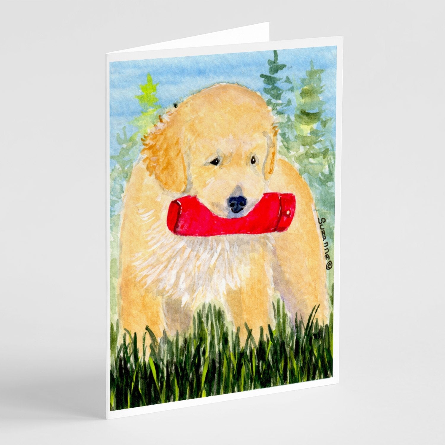 Golden Retriever Greeting Cards Pack of 8 Blank Cards with Envelopes Whimsical A7 Size 5x7
