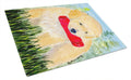 Golden Retriever Cutting Board Tempered Glass Kitchen Cutting Surface, Heat Resistant Chopping, Non-Slip Feet, Food Prep & Serving
