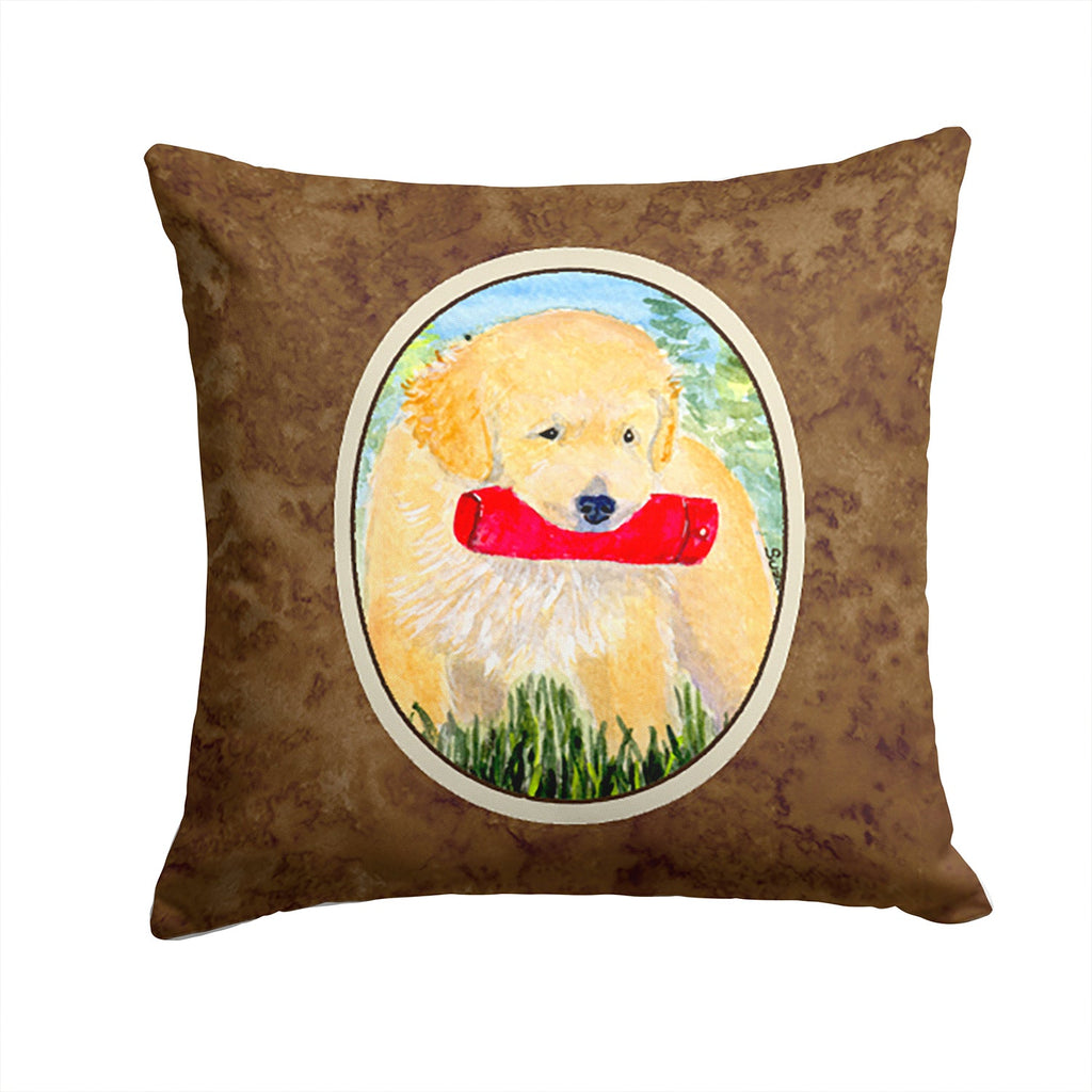 Golden Retriever Decorative Throw Pillow 14x14 Indoor Outdoor Accent Cushion, Fabric Cover with Insert for Sofa, Bed, Porch & Living Room