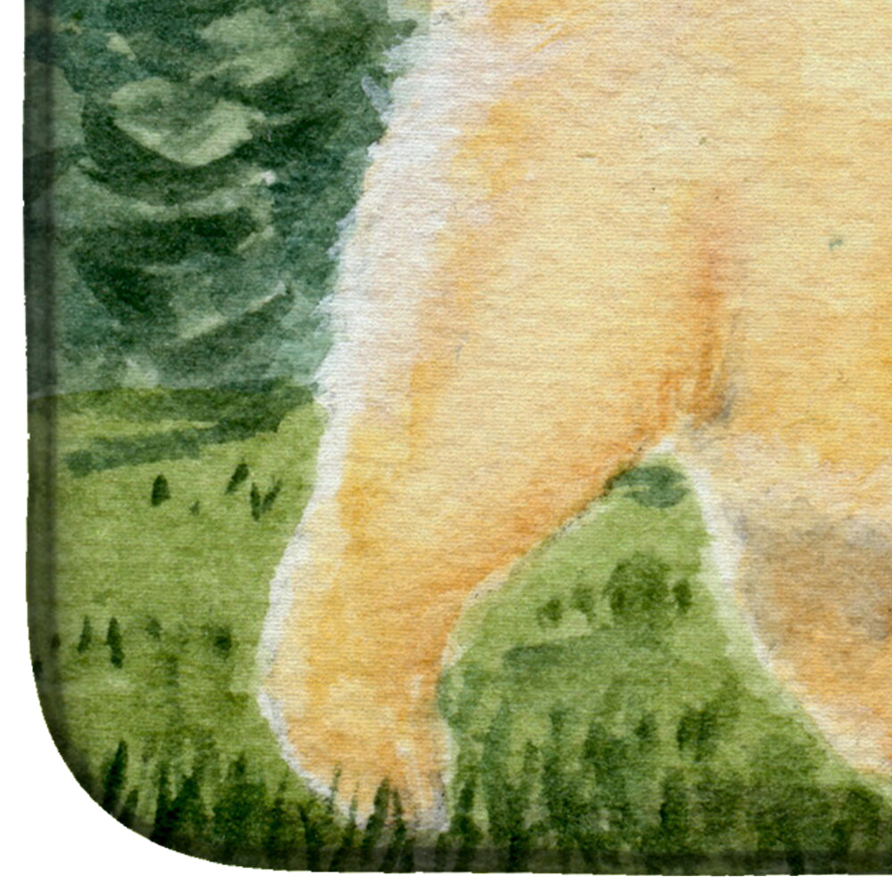 Golden Retriever Dish Drying Mat Absorbent Dish Drying Mat Pad for Kitchen Counter Dish Drainer Mat for Countertop, 14 x 21", Multicolor