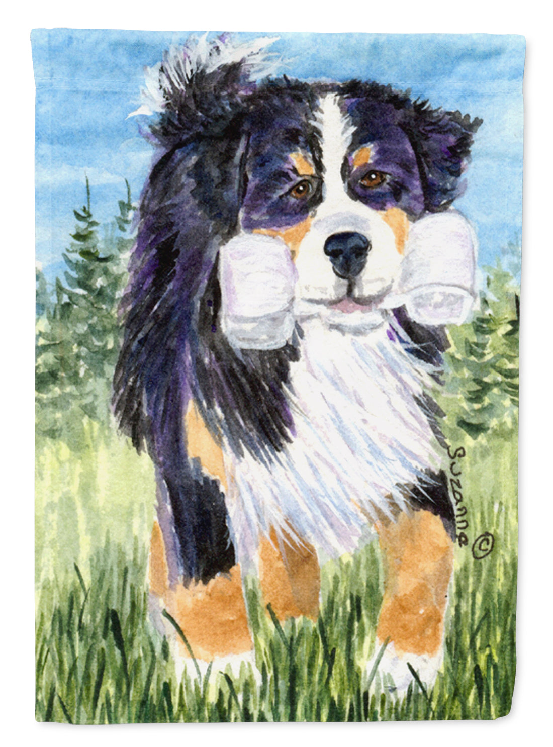 Bernese Mountain Dog House Flag 28x40 Porch Sleeve Pole Decorative Outside Yard Banner Artwork Wall Hanging, Polyester