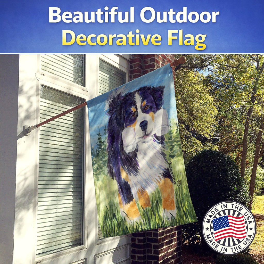 Bernese Mountain Dog House Flag 28x40 Porch Sleeve Pole Decorative Outside Yard Banner Artwork Wall Hanging, Polyester