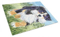 Bernese Mountain Dog Cutting Board Tempered Glass Kitchen Cutting Surface, Heat Resistant Chopping, Non-Slip Feet, Food Prep & Serving