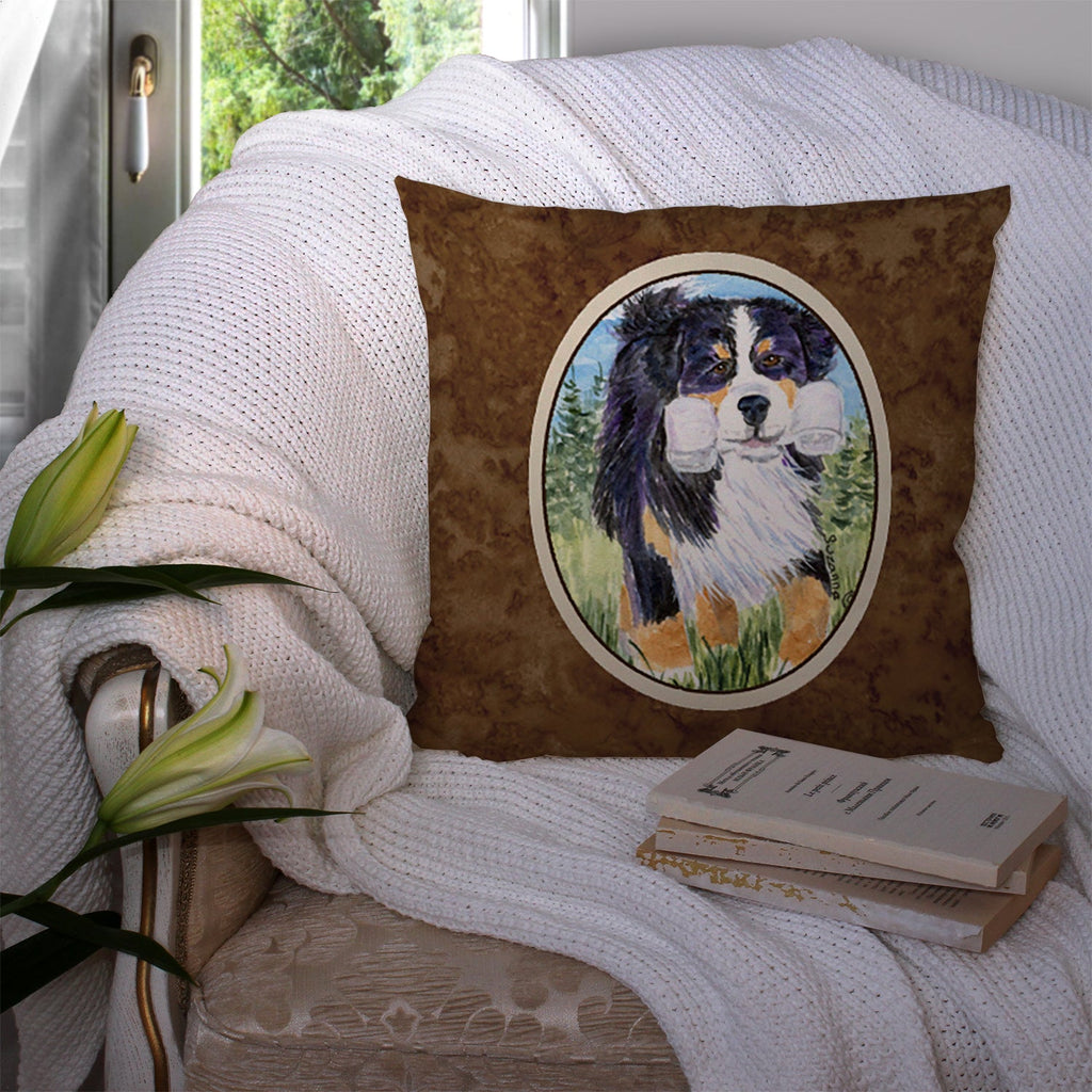 Bernese Mountain Dog Decorative Throw Pillow 14x14 Indoor Outdoor Accent Cushion, Fabric Cover with Insert for Sofa, Bed, Porch & Living Room