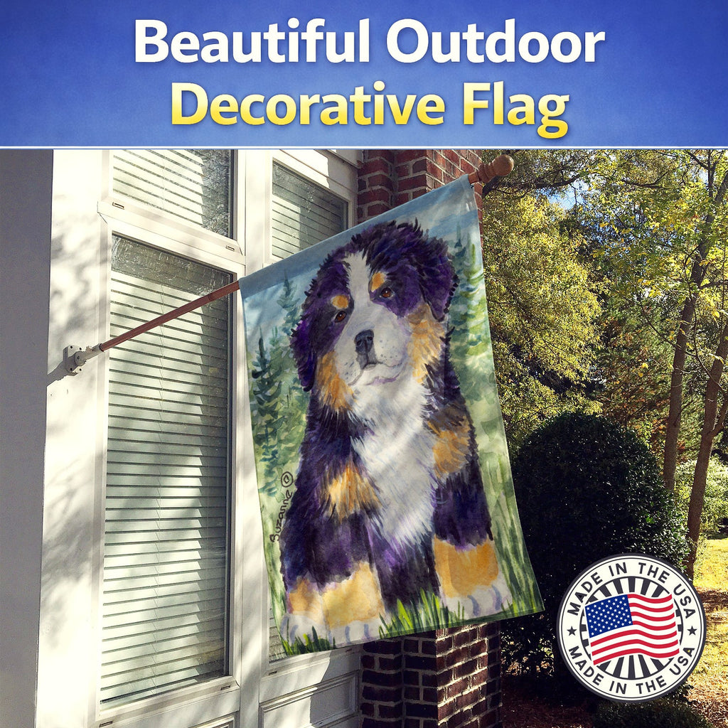 Bernese Mountain Dog House Flag 28x40 Porch Sleeve Pole Decorative Outside Yard Banner Artwork Wall Hanging, Polyester