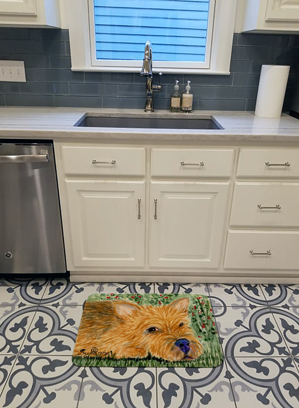 Norwich Terrier Memory Foam Kitchen Mat Machine Washable Anti-Fatigue Cushion Comfort Bath or Kitchen Rug