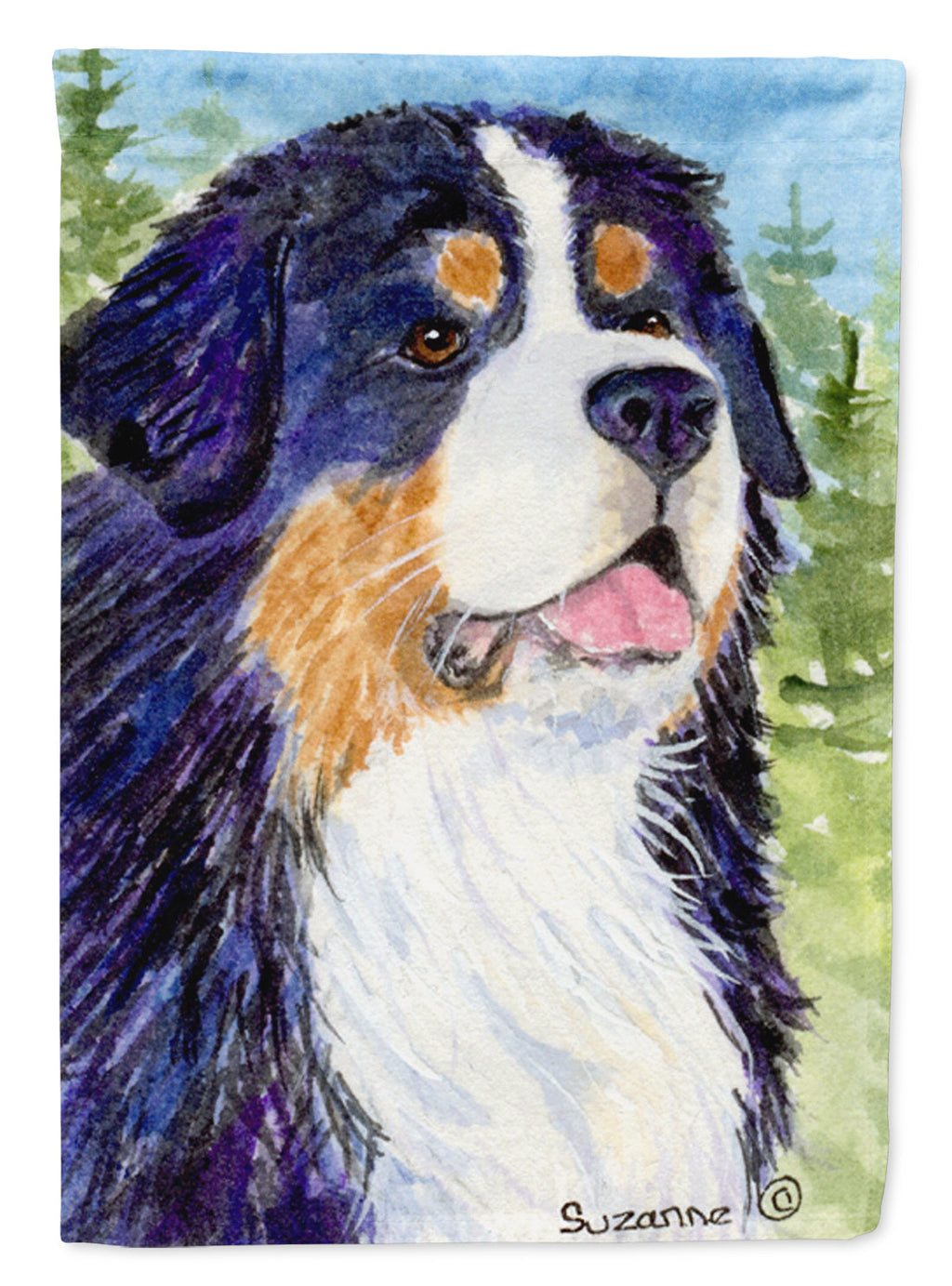 Bernese Mountain Dog House Flag 28x40 Porch Sleeve Pole Decorative Outside Yard Banner Artwork Wall Hanging, Polyester