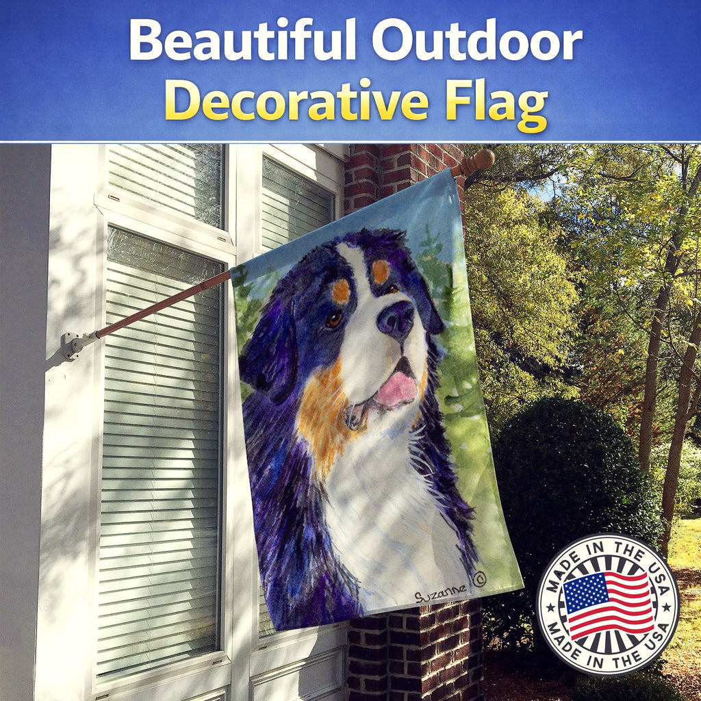 Bernese Mountain Dog House Flag 28x40 Porch Sleeve Pole Decorative Outside Yard Banner Artwork Wall Hanging, Polyester