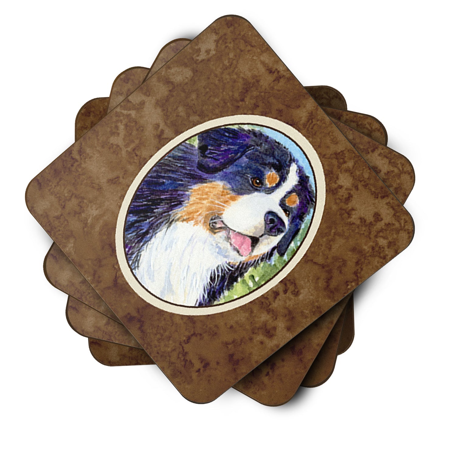 Bernese Mountain Dog Foam Coasters Set of 4 Cup Coasters for Indoor Outdoor, Tabletop Protection, Anti Slip, Mouse pad Material