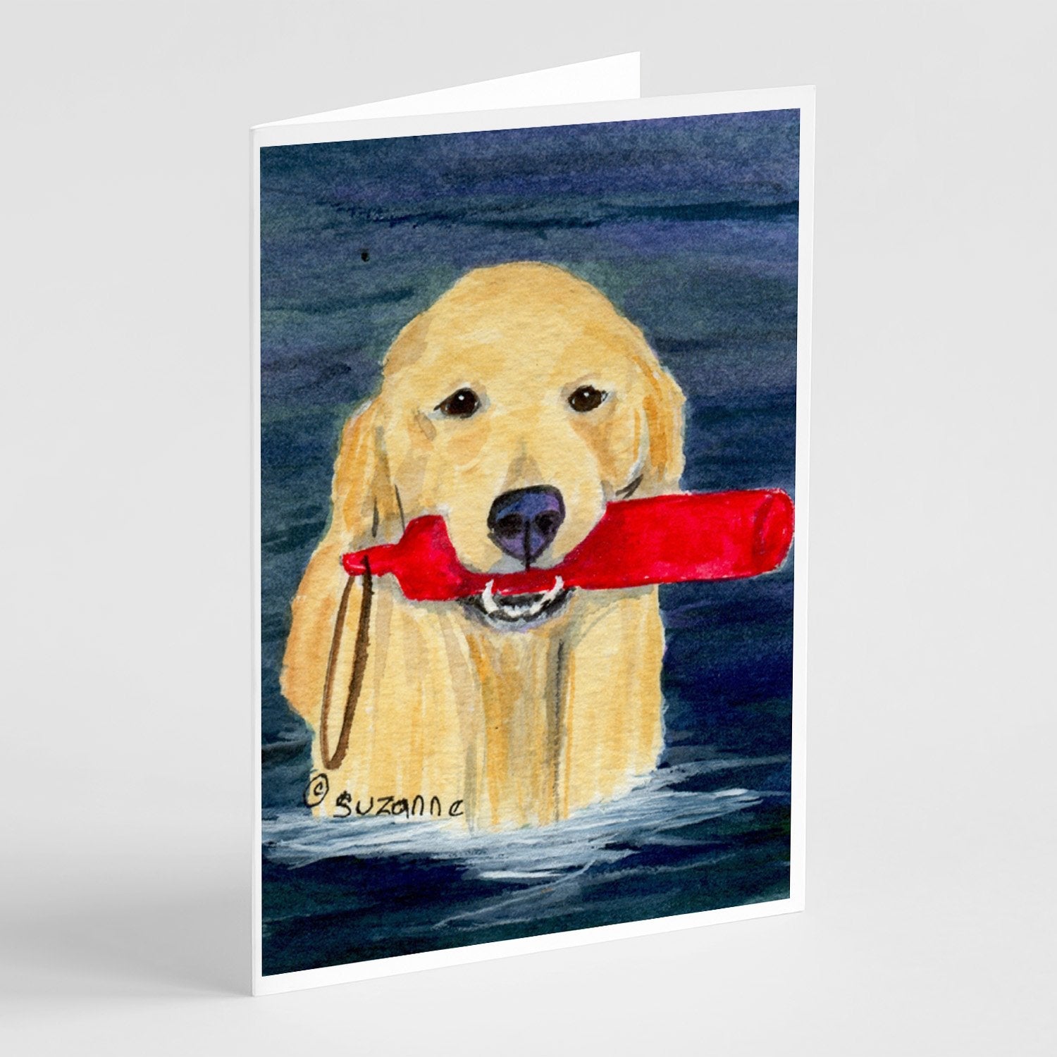 Golden Retriever Greeting Cards Pack of 8 Blank Cards with Envelopes Whimsical A7 Size 5x7